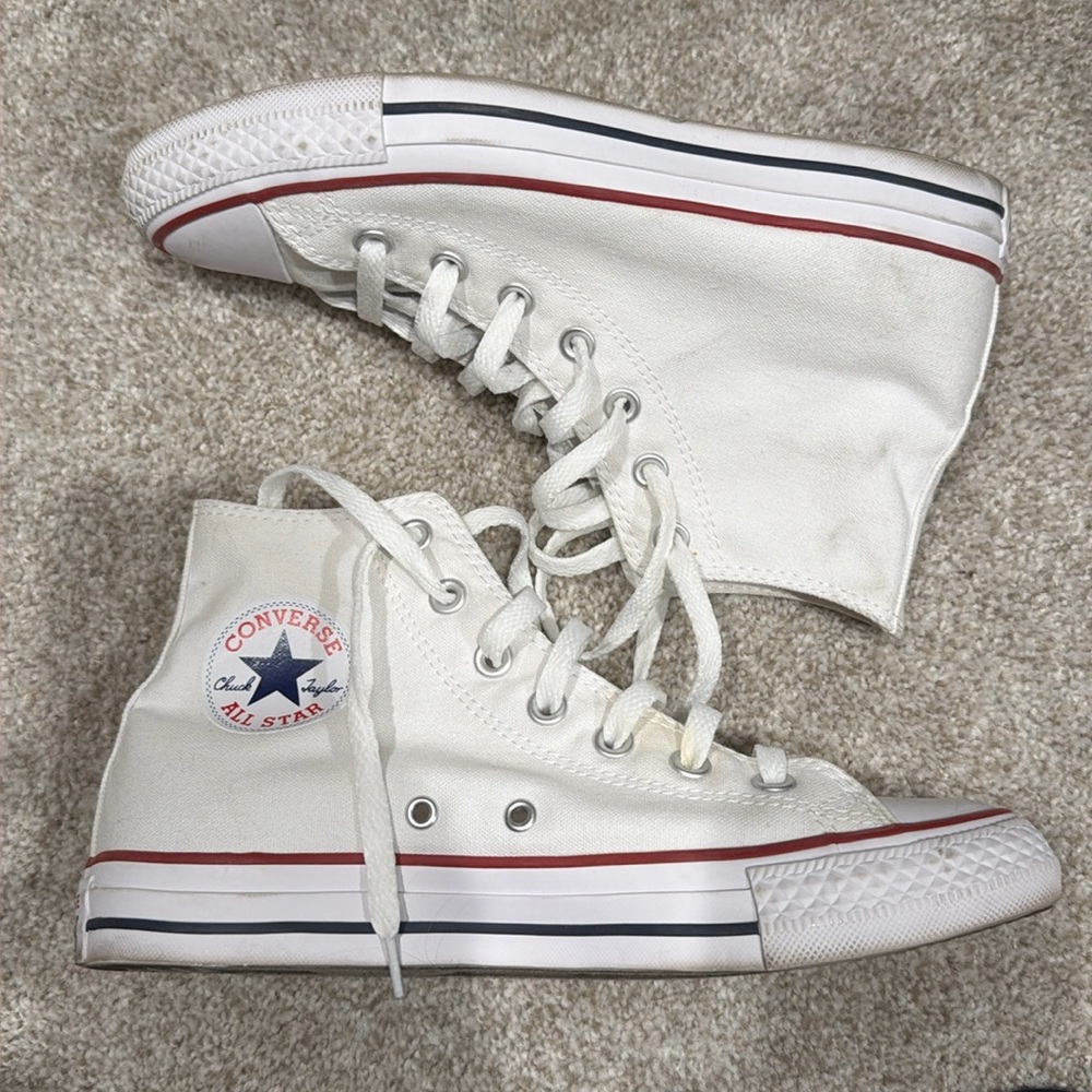 White high-top Converse